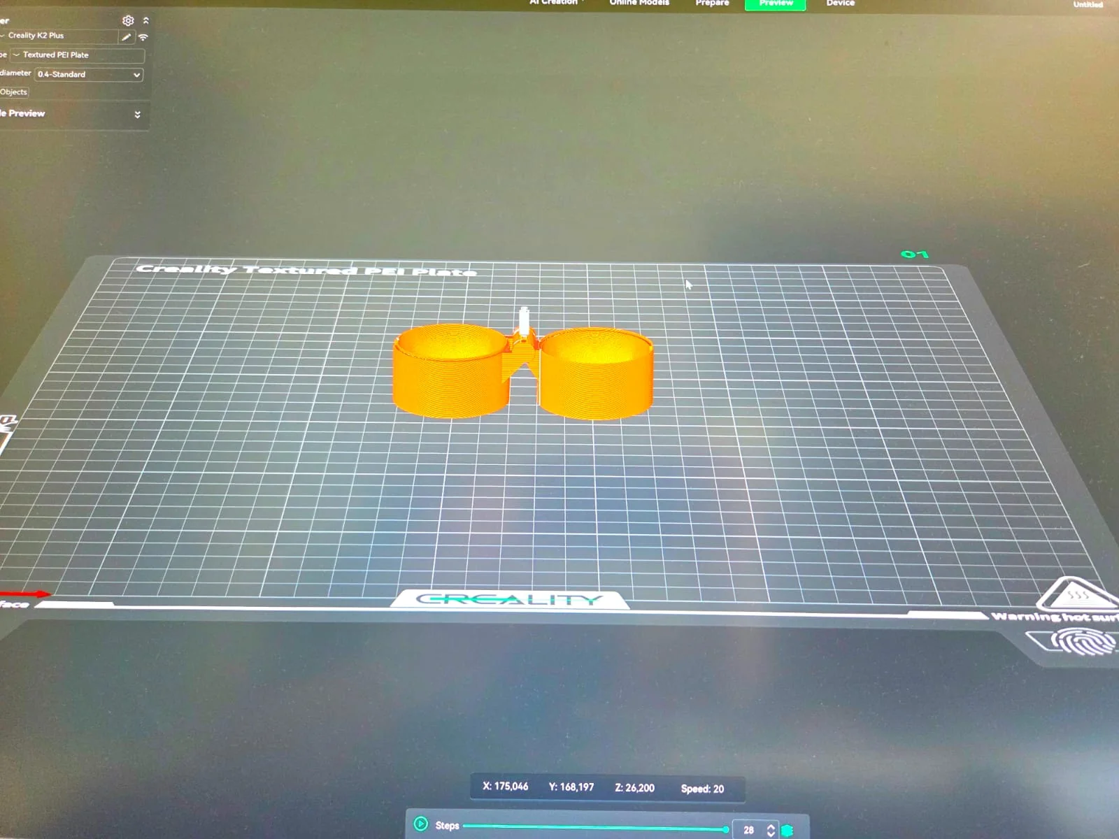 Detailed 3D printed mechanical parts showing fine layer resolution